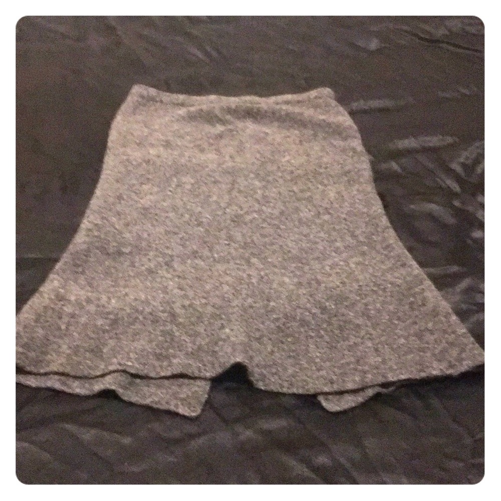 Grey Wool midi skirt